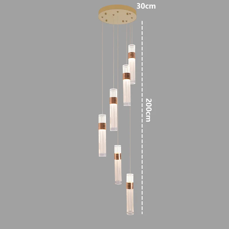 Nordic Multi-Light Iron And Acrylic Pendant Light