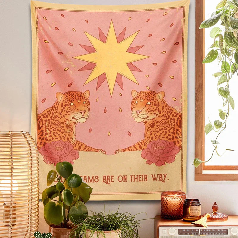 DecorBites™ Leopard Tapestry Wall Hanging | Psychedelic Bohemian Tapestries for Bedroom and Living Room