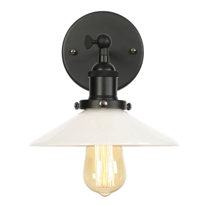 DecorBites™ LED Wall Lights: Industrial Style Bedside Lamp for Kitchen, Reading, Cafe - White Class