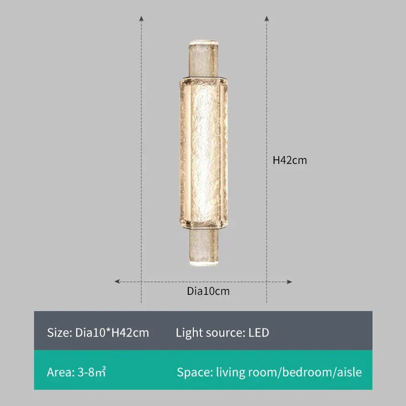 DecorBites™ Crystal Gold LED Wall Sconce for Bedroom Living Room Home Decoration