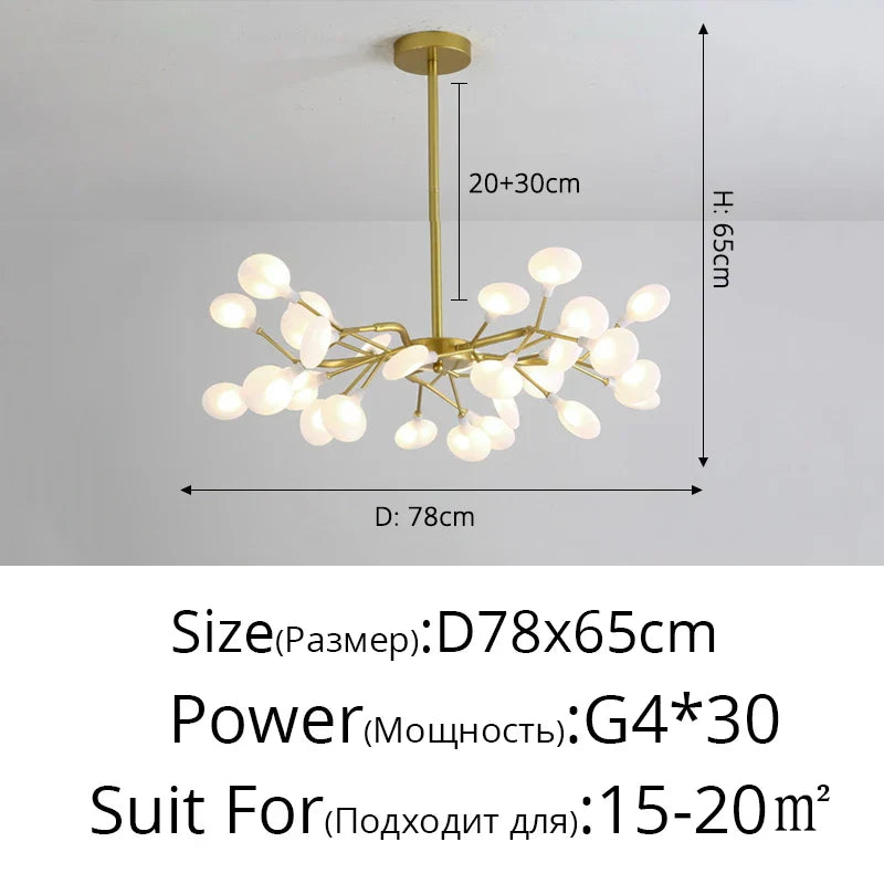 ثريا يراعة LED من DecorBites™: مصابيح سقف اسكندنافية حديثة لديكور المنزل الفاخر