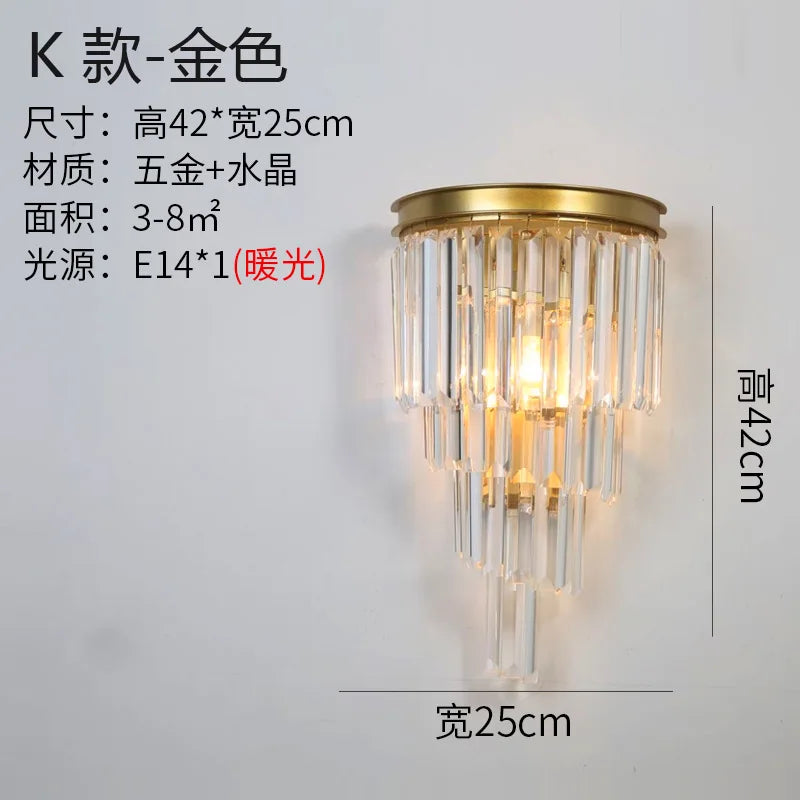 DecorBites™ Crystal Modern Wall Sconce Lamp for Bedroom & Living Room