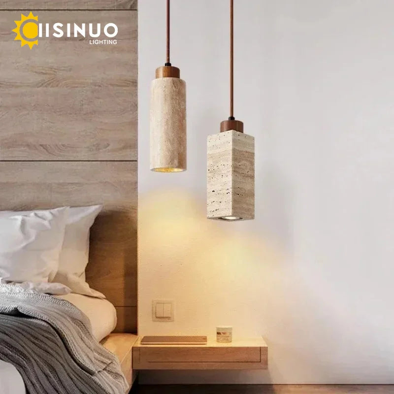 Wabi-Sabi Yellow Stone Cave Pendant Light