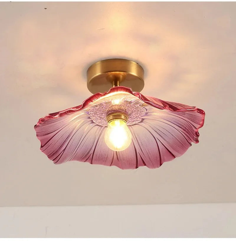 Vintage Flower Glass Pendant Light