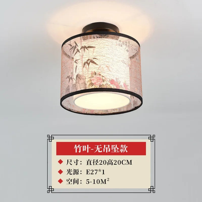 ثريا سقف صينية من DecorBites™ Lotus، مصباح ممر بسيط، إضاءة LED للوحات