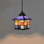 European Stained Glass Pendant Light, 20cm