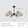 DecorBites™ Gold Star Glass Ball Pendant Light: Modern Nordic LED Chandelier for Home Décor