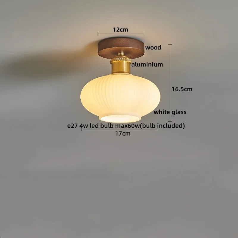 DecorBites™ Copper Wood LED Ceiling Lamp Modern Indoor Lighting Fixtures