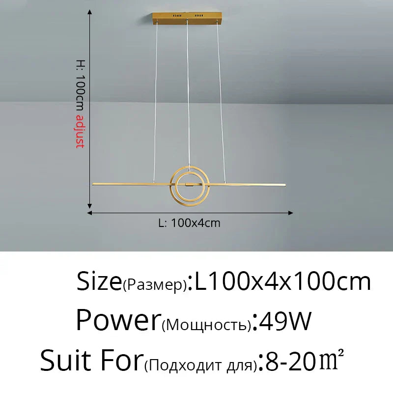 Lustre de plafond à LED DecorBites™ : Éclairage moderne et minimaliste pour table de cuisine et salle à manger