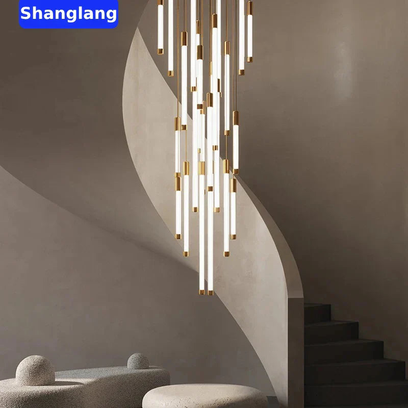DecorBites™ ثريات LED إضاءة متدلية حديثة لدرج السقف ديكور فاخر لغرفة المعيشة