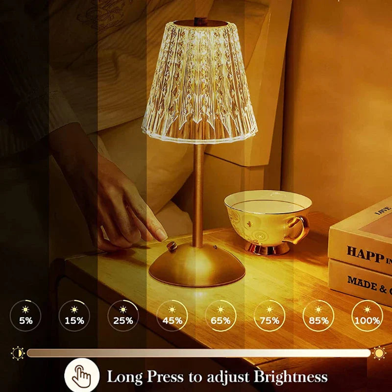 DecorBites™ Crystal Diamond Touch Sensor Cordless Table Lamp