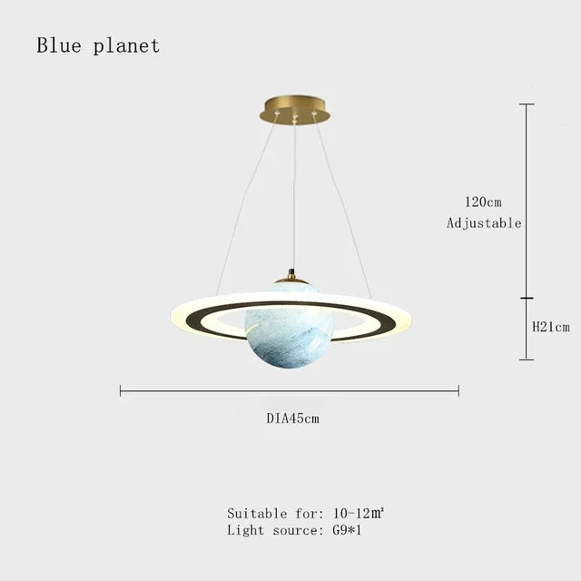 DecorBites™ Children'S Space Star Astronaut LED Pendant Lamp for Boys Room, Acrylic Indoor Decor