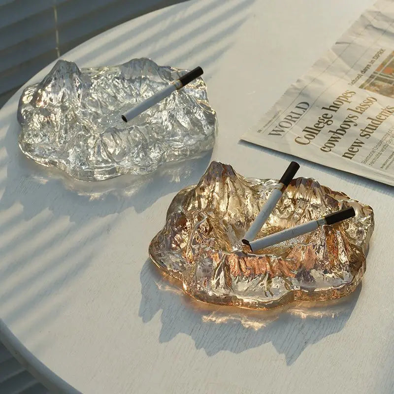 DecorBites™ Iceberg Glass Dessert Plate: Artistic French Club Tableware