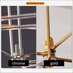 Italian Minimalist Crystal Pendant Light in Silver or Gold