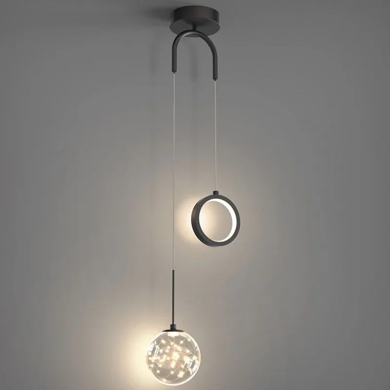 DecorBites™ Gold Ring LED Pendant Light for Luxury Ceiling Decor