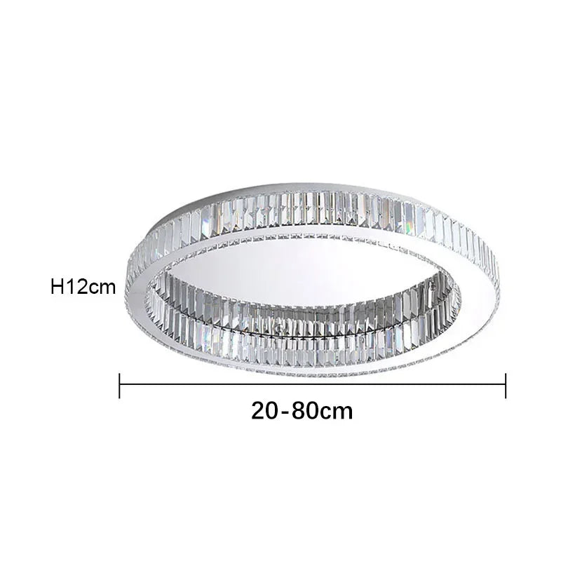 DecorBites™ Crystal Circle LED Ceiling Chandelier for Modern Living Room, Bedroom, and Study