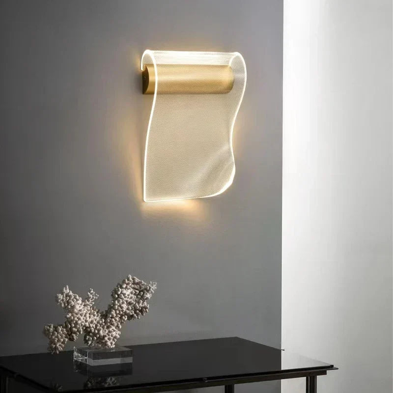 مصباح حائط LED بتصميم كتاب سماوي من DecorBites™ - تصميم أكريليك عصري لغرفة المعيشة وغرفة النوم