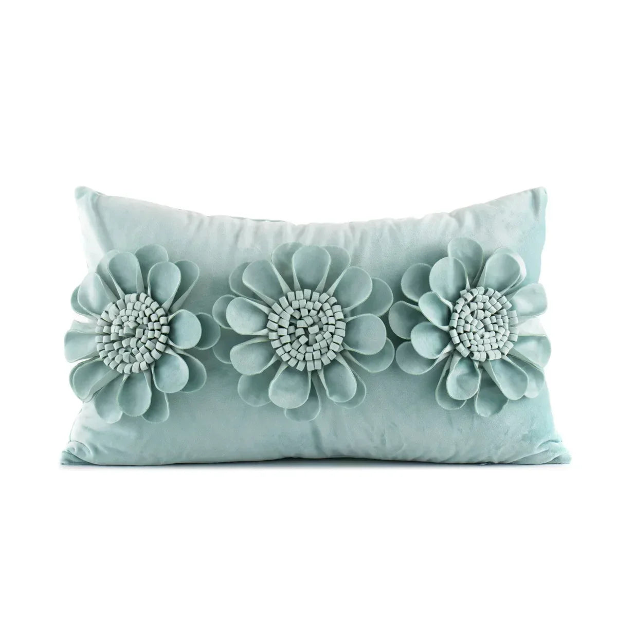 DecorBites™ 3D Velvet Flower Pillow Covers in Yellow Beige 45x45cm