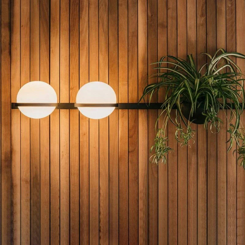 DecorBites™ Art Deco White Acrylic Ball Wall Lights with 3-Mode Dimming