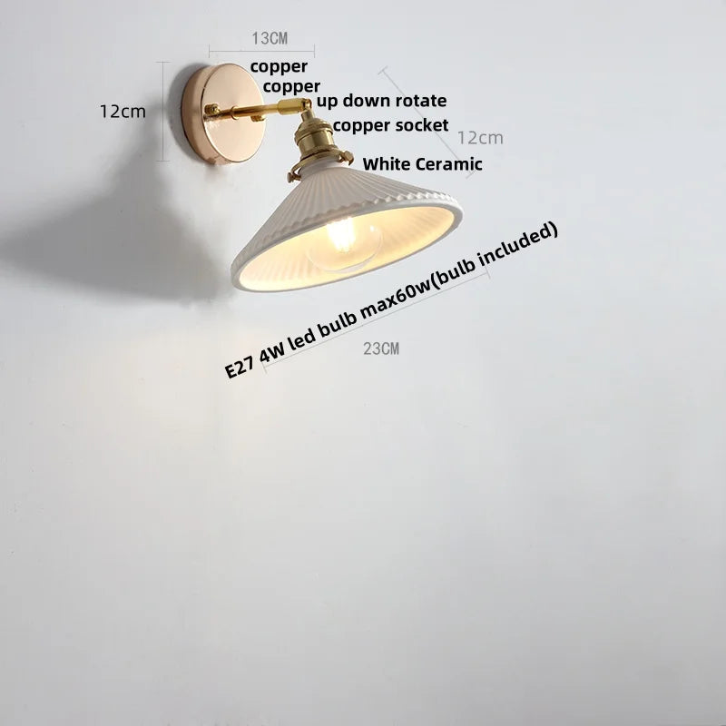 DecorBites™ Ceramic Canopy LED Wall Sconce Modern Bedroom Light Fixture