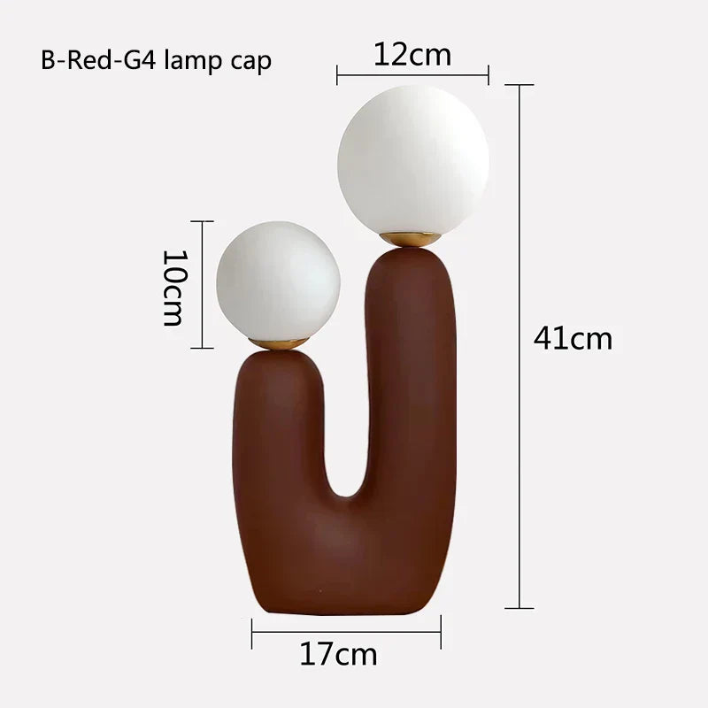 DecorBites™ Double Frosted Glass Ball Table Lamp for Bedroom & Living Room Lighting