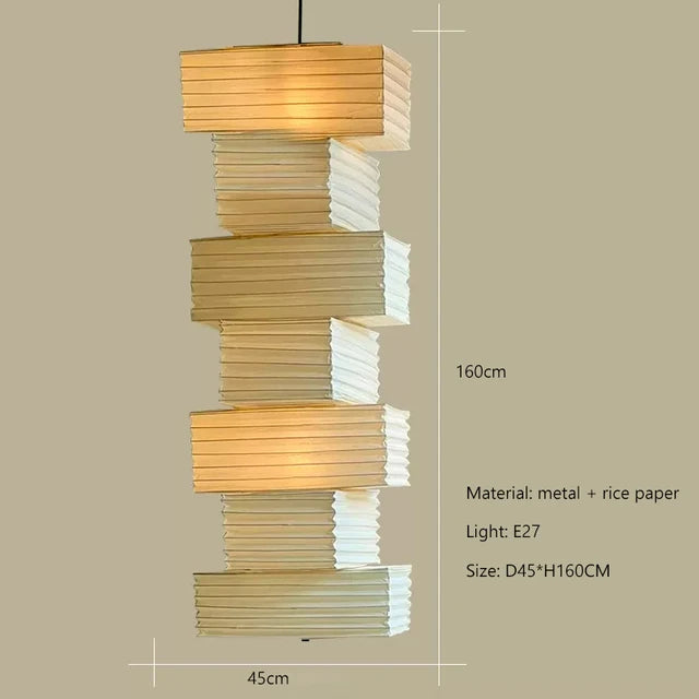 Japandi White Rice Paper Akari Pendant Light