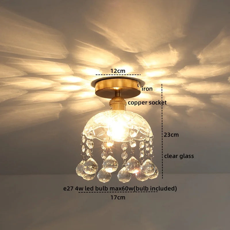DecorBites™ Crystal LED Ceiling Light Luxury Modern Chandelier for Living Room Hallway
