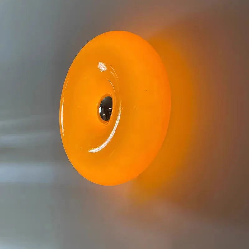 أبليك حائط DecorBites™ زجاجي على شكل دونات بتقنية LED لغرفة المعيشة وغرفة النوم والردهة وإضاءة الشرفة