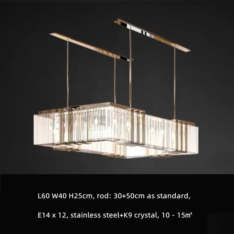 نجفة كريستال LED فاخرة E14 من DecorBites™: إضاءة أنيقة لغرفة الطعام