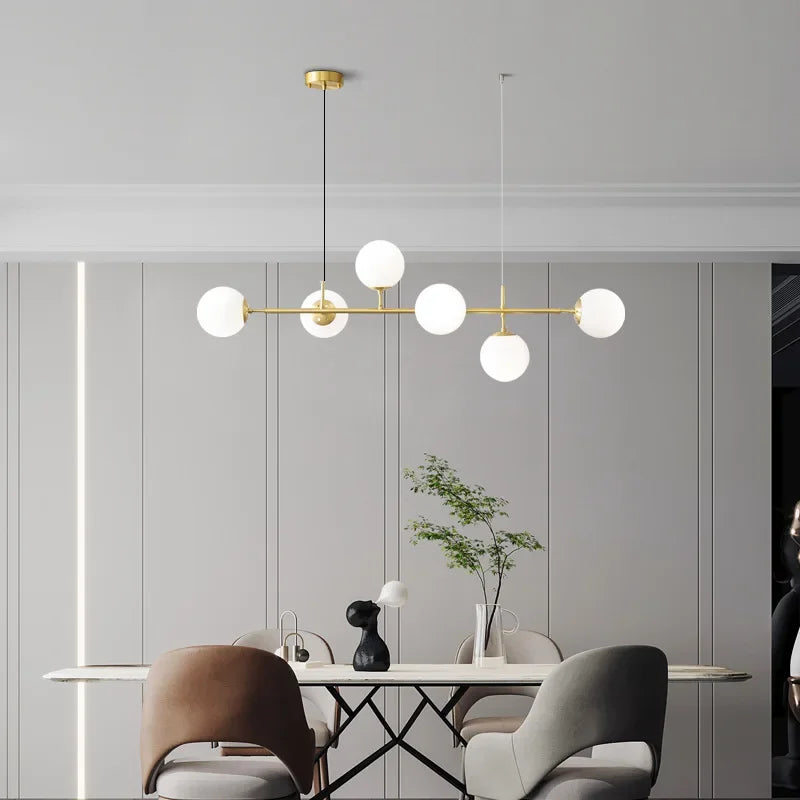 DecorBites™ Glass Ball LED Pendant Light in Golden Finish for Modern Home Decor.
