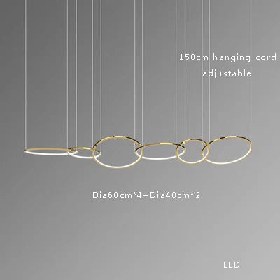 DecorBites™ Gold Stainless Steel Silicone Pendant Lamp - Modern Round LED Lustre