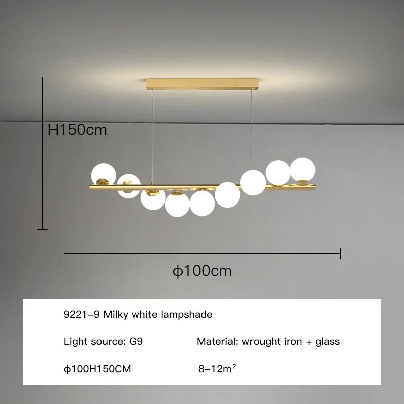 DecorBites™ Glass Balls G9 LED Chandelier for Dining Room & Kitchen