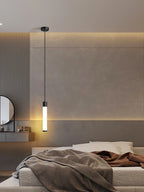 Minimalist White Linear Pendant Light In Aluminum
