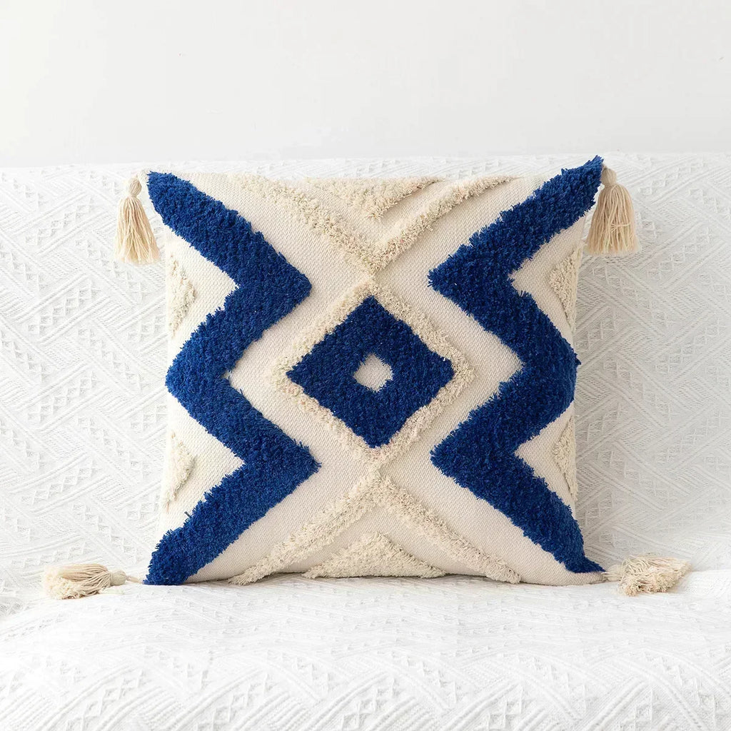 DecorBites™ Geometric Tufted Tassel Cushion Cover 30x50cm/45x45cm