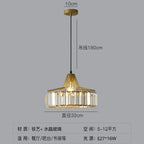 Nordic Crystal Round Pendant Light in Black Iron