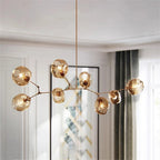 Modern Nordic Glass Pendant Light in Painted Metal