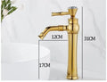 صنبور حمام DecorBites™ نحاسي ذهبي بمقبض واحد، صنبور خلاط لحوض غسيل يركب على السطح