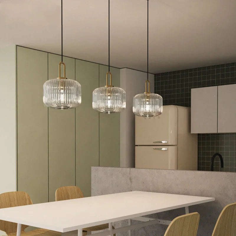 DecorBites™ مصباح معلق زجاجي ياباني: مصباح LED حديث على الطراز الاسكندنافي لغرفة النوم والديكور المنزلي