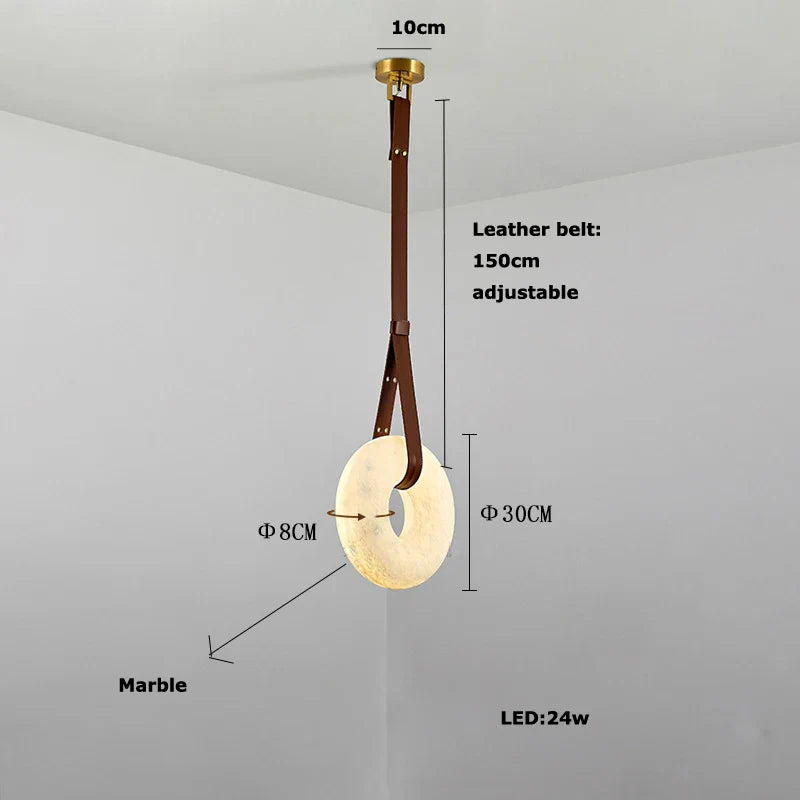 DecorBites™ Classic Ring Marble Chandelier Light Brown Pendant for Living Room Bedroom