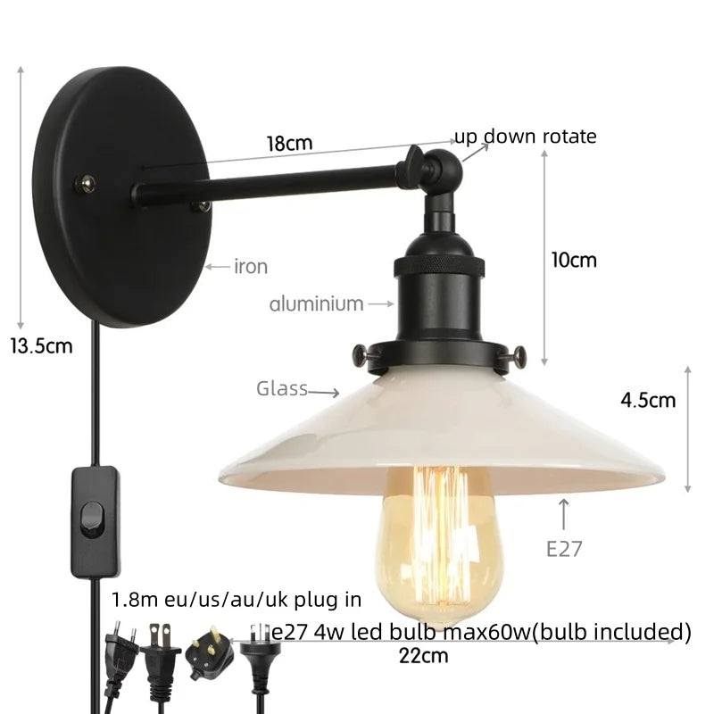 DecorBites™ LED Wall Lights: White Class Fixtures for Kitchen, Reading, Bedside Lamparas