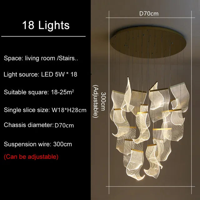 ثريا سقف بمصابيح LED موجهة من DecorBites™، تصميم عصري ومبتكر لإضاءة ديكور المنزل