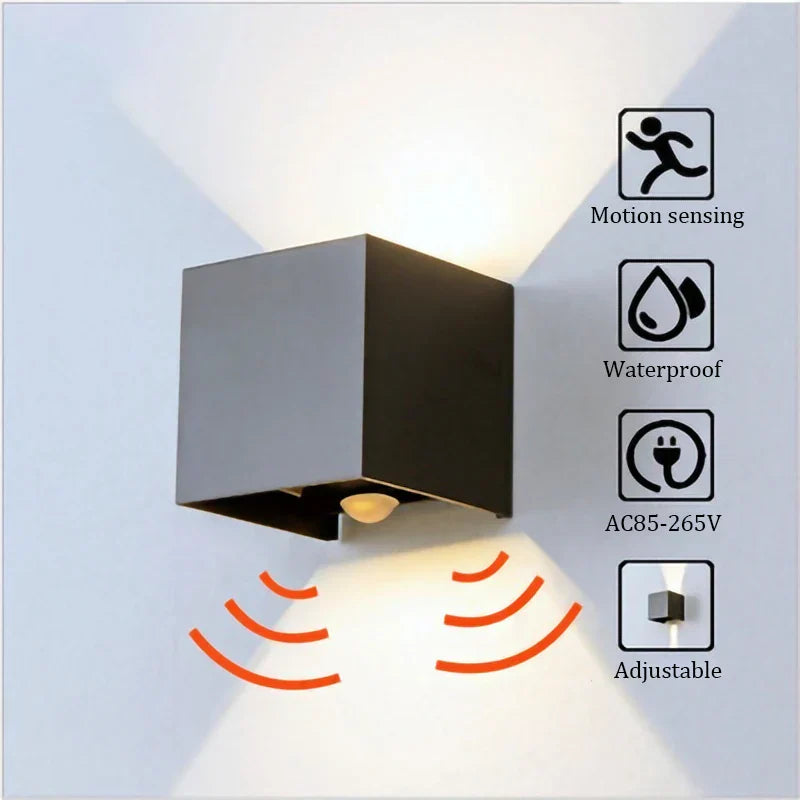 DecorBites™ 12W Outdoor/Indoor Motion Sensor LED Wall Lamp Waterproof Aluminum Sconce Light