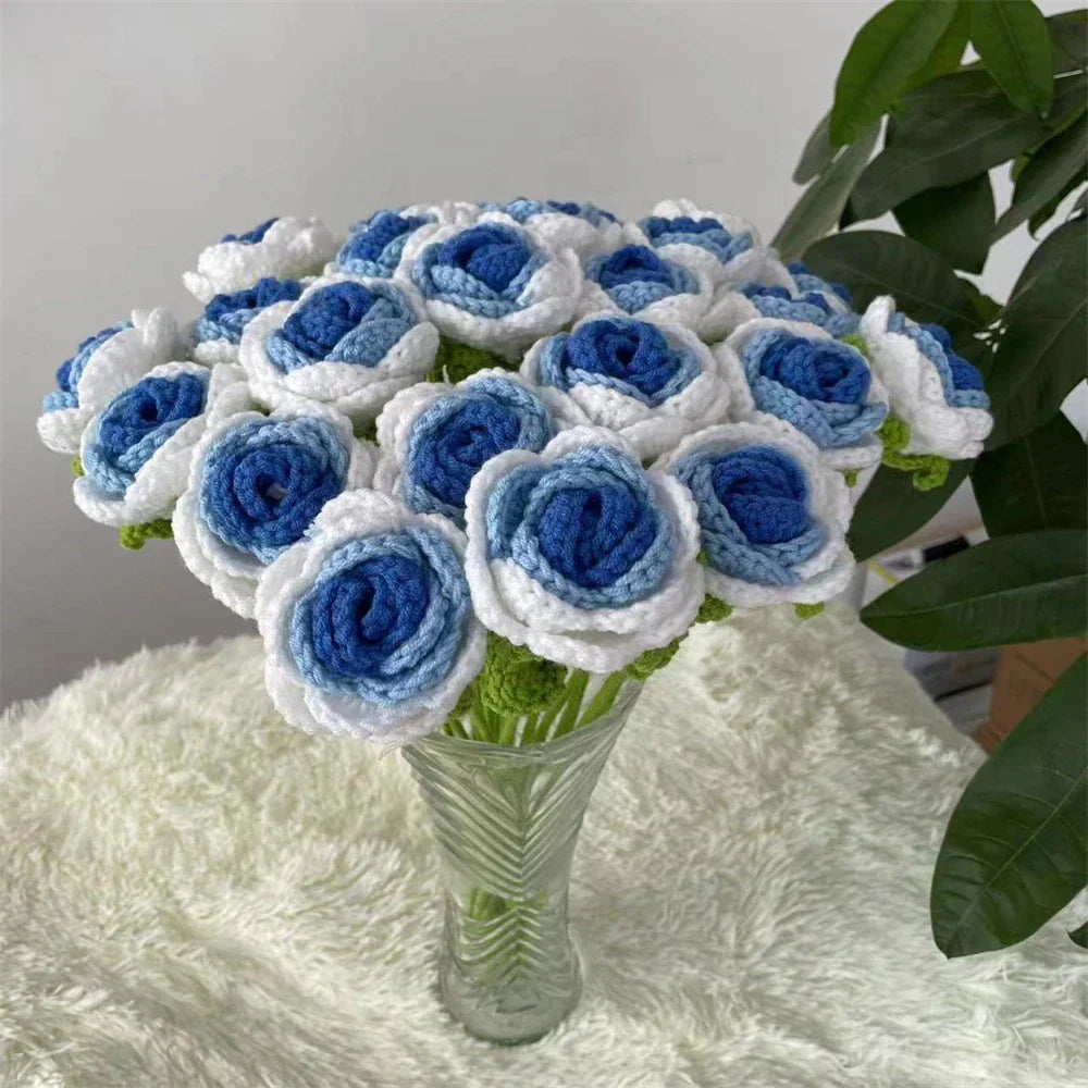 باقة ورد منسوجة DecorBites™ لافعلها بنفسك هدية كروشيه لعيد الأم أو الزفاف