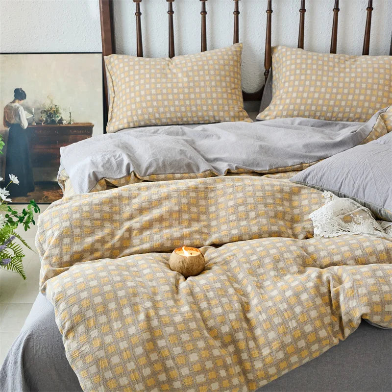 DecorBites™ 100% Cotton Double-Layer Floral Jacquard Duvet Cover Set