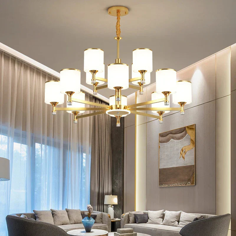 DecorBites™ Glass Chandelier: Nordic Modern LED Hanging Light for Living Room and Bedroom