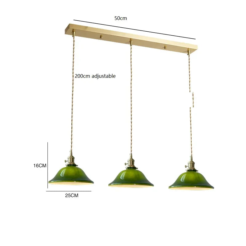 مصباح قلادة DecorBites™ LED الزجاجي الأخضر للمنزل والمطعم والبار والديكور على طراز الدور العلوي.