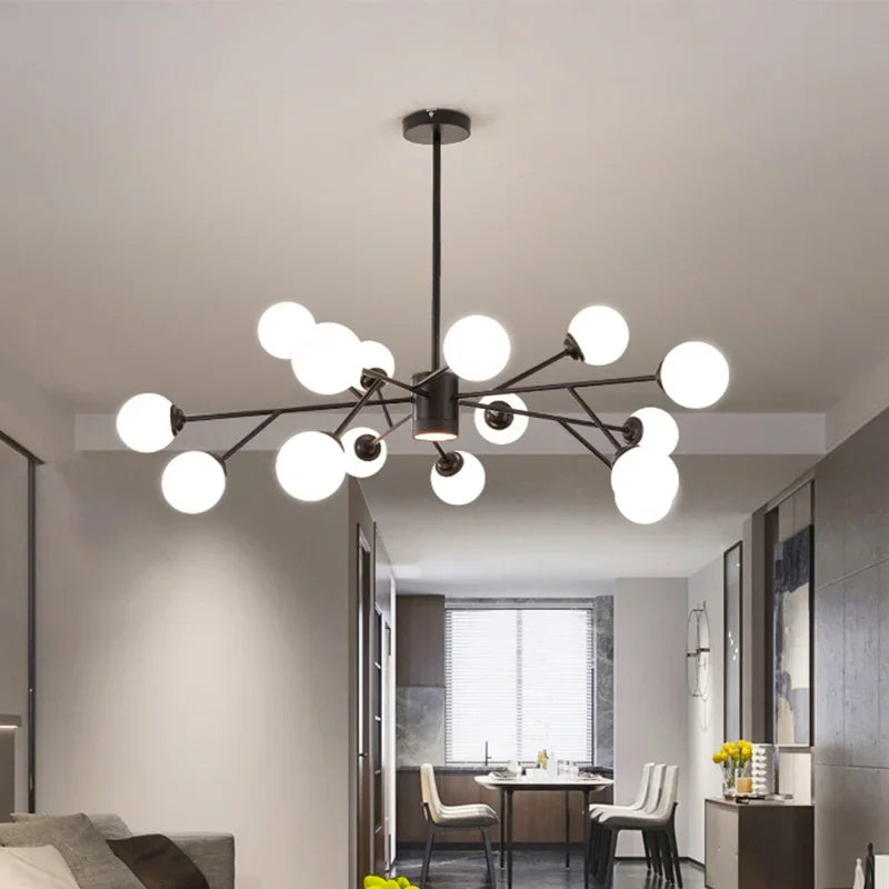DecorBites™ ثريا سقف LED ذهبية سوداء لغرفة المعيشة وغرفة النوم تركيبات الإضاءة