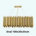 ثريا متدلية بإضاءة LED ذهبية طراز Brubeck من DecorBites™ - مصباح تعليق أنيق بأنبوب من سبائك الألومنيوم