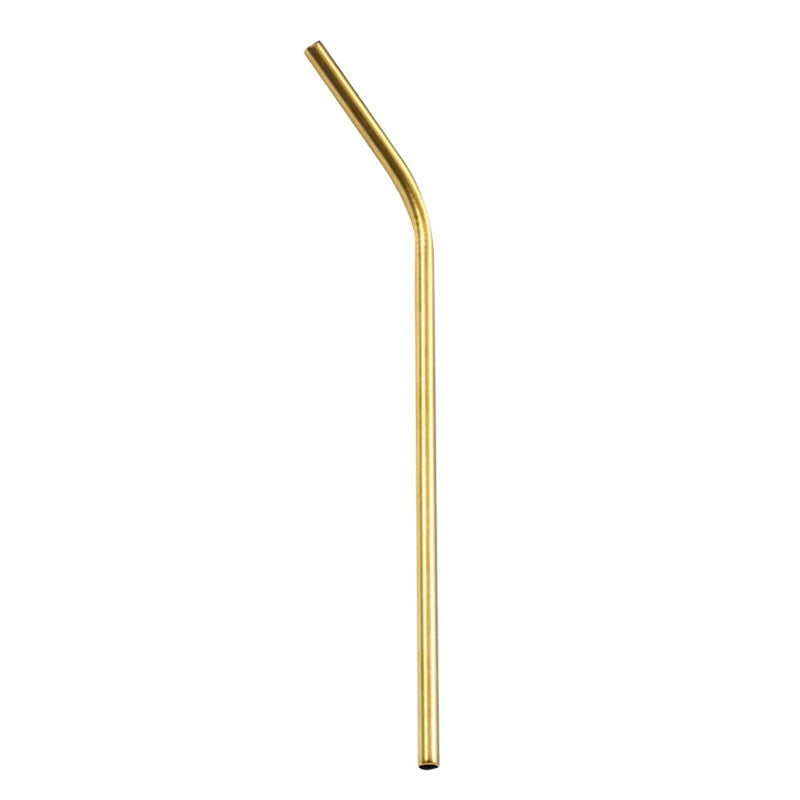 DecorBites™ 304 Stainless Steel Reusable Straws Set for Drinks - Eco-Friendly Metal Curved & Straight