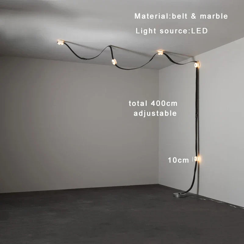 DecorBites™ Designer Belt Marble Pendant Lights: Luxury Dimmable Fixture for Villa Duplex